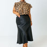 Fashion Talks Satin Skirt In Black Curves Image - 1