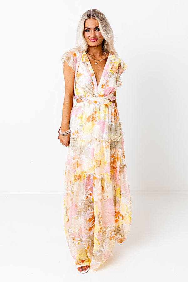Made For Merriment Floral Cut Out Maxi Image - 1