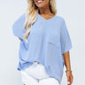 L.A. Lifestyle Shift Top In Sky Blue Curves Image - 1