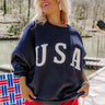 USA Graphic Sweatshirt In Navy Curves Image - 1