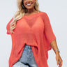 Beautiful Beach Waves Knit Top In Coral Curves Image - 1