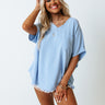 L.A. Lifestyle Shift Top In Sky Blue Image - 1