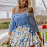 Beautiful Beach Waves Knit Top In Airy Blue Image - 1