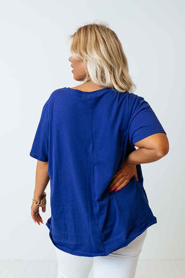 See You Around Shift Tee In Royal Blue Curves Image - 3