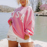 USA Graphic Sweatshirt In Pink Curves Image - 1