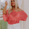 Beautiful Beach Waves Knit Top In Coral Image - 1
