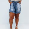 Tuscan Time Chambray Shorts In Medium Wash Curves Image - 1