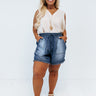 Tuscan Time Chambray Shorts In Dark Wash Curves Image - 1