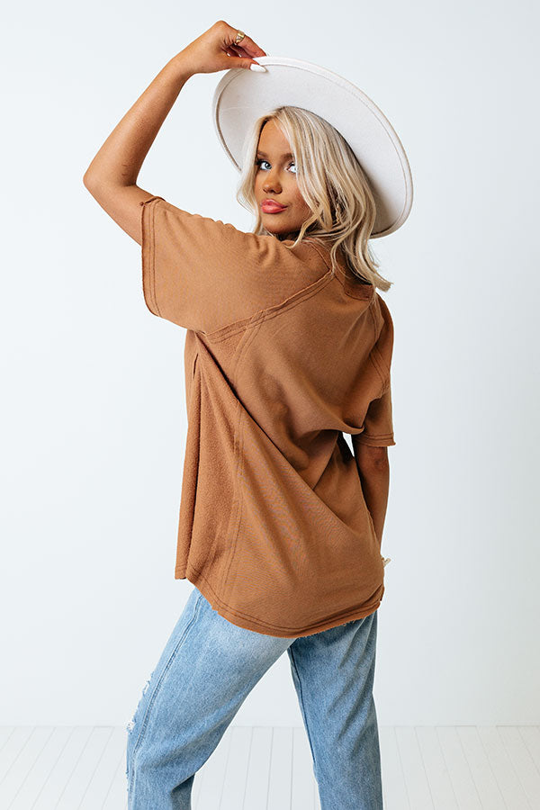 Boat Life Shift Top In Mocha Image - 4