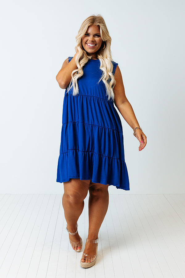 Apple Spiced Wishes Babydoll Dress In Royal Blue Curves Image - 4