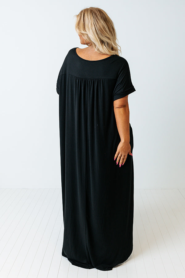 Just My Type T-Shirt Maxi In Black Curves • Impressions Online Boutique