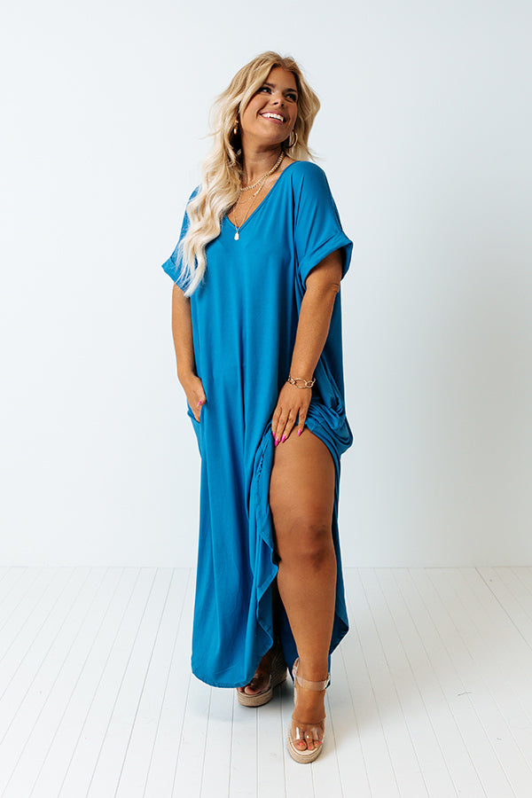 Just My Type T-Shirt Maxi In Ocean Blue Curves Image - 1