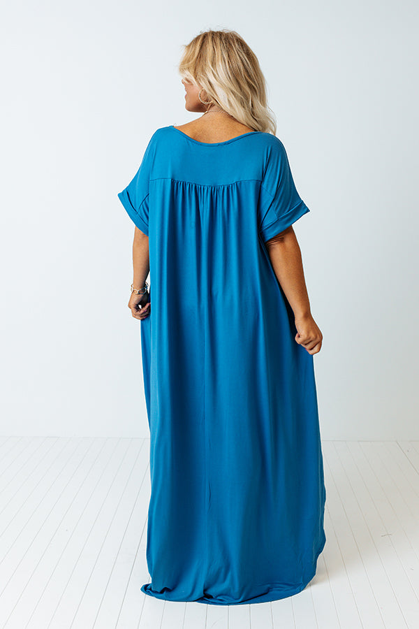 Just My Type T-Shirt Maxi In Ocean Blue Curves Image - 1