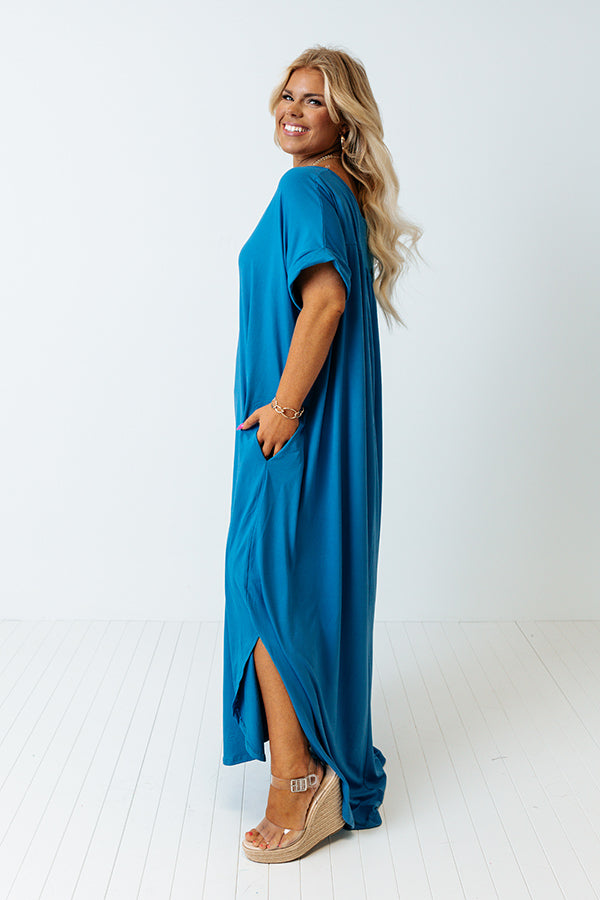 Just My Type T-Shirt Maxi In Ocean Blue Curves Image - 1