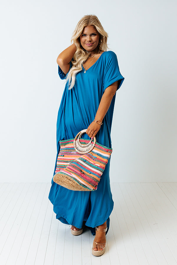 Just My Type T-Shirt Maxi In Ocean Blue Curves Image - 1