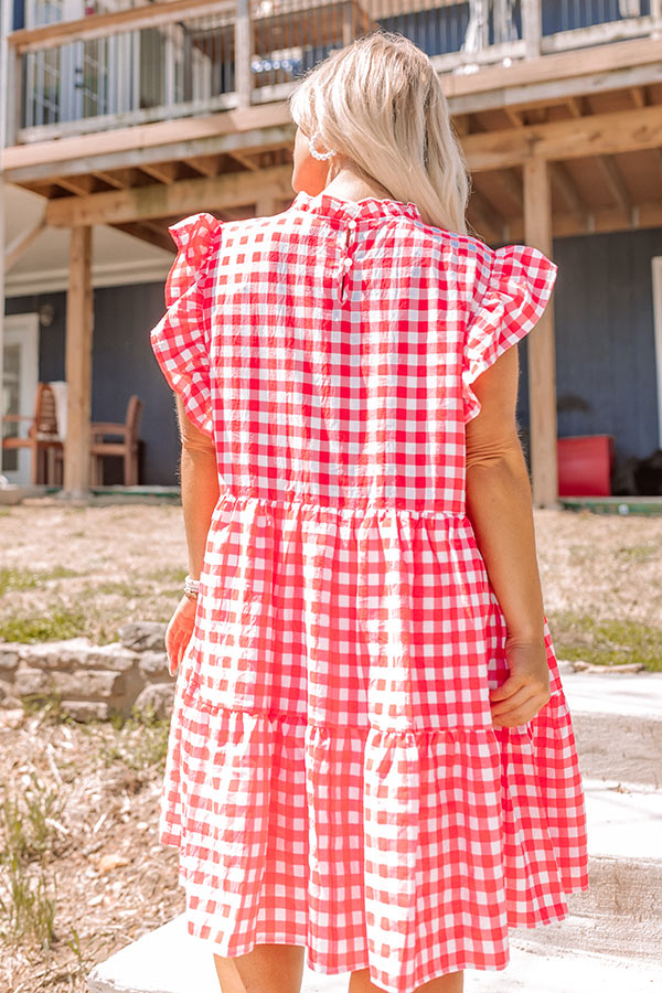 Sparklers And Spritzers Gingham Dress In Scarlet Curves Image - 4