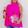 Complete Awe Shift Top In Neon Fuchsia Curves Image - 1