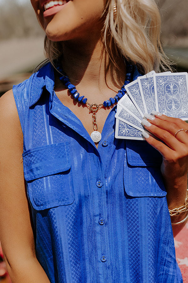 Sea The Best Semi Precious Necklace In Royal Blue Image - 1