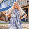 Sparklers And Spritzers Gingham Dress In Navy Curves Image - 1
