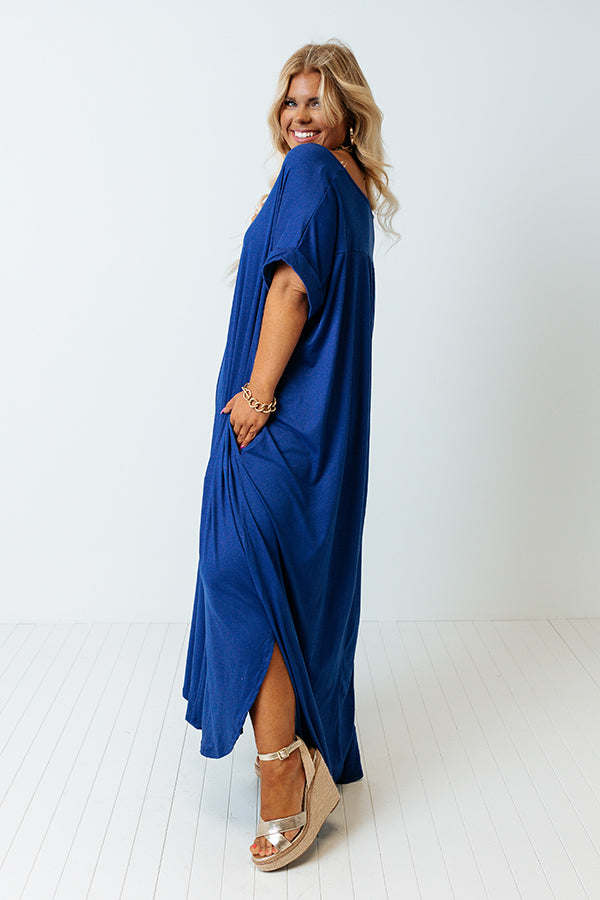 Just My Type T-Shirt Maxi In Royal Blue Curves Image - 1