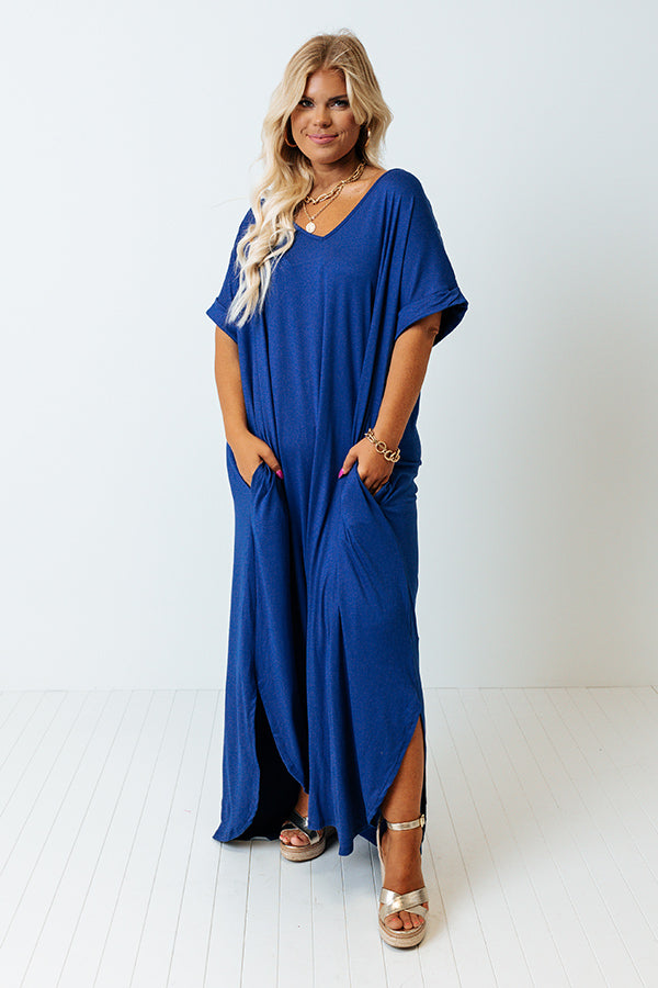 Just My Type T-Shirt Maxi In Royal Blue Curves Image - 1