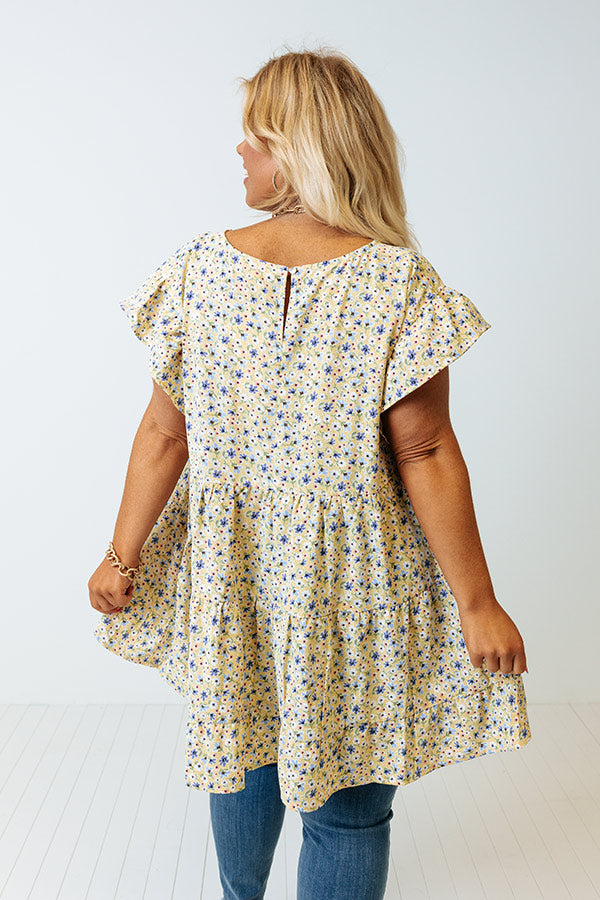 Garden Gorgeous Babydoll Top In Primrose Yellow Curves Image - 5