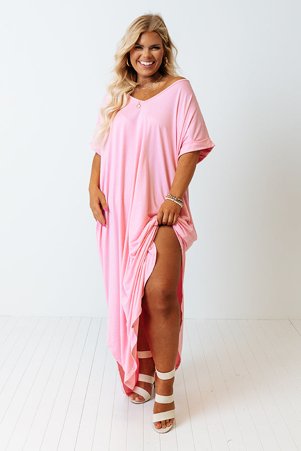Just My Type T-Shirt Maxi In Light Pink Curves Image - 1