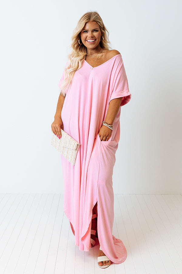 Just My Type T-Shirt Maxi In Light Pink Curves Image - 1