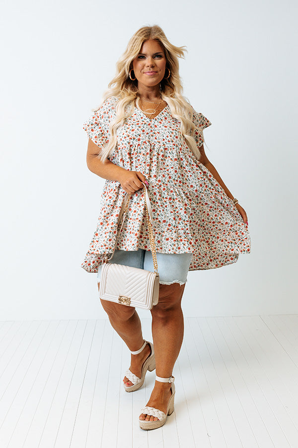 Garden Gorgeous Babydoll Top In Ivory Curves Image - 4