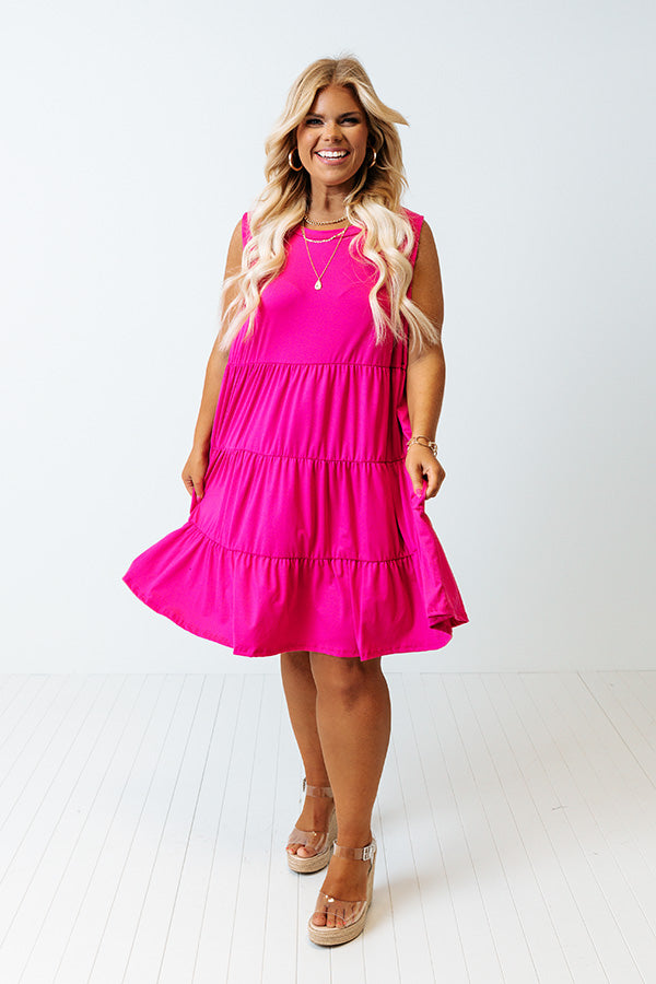 Apple Spiced Wishes Babydoll Dress In Hot Pink Curves Image - 2