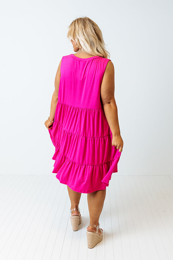 Apple Spiced Wishes Babydoll Dress In Hot Pink Curves Image - 4