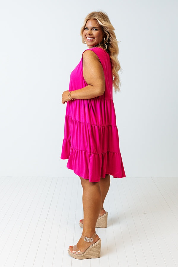 Apple Spiced Wishes Babydoll Dress In Hot Pink Curves Image - 3