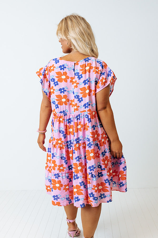 Happy Vibes Floral Babydoll Dress In Light Pink Curves Image - 3