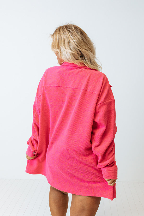 Soul Surfing Knit Button Up In Hot Pink Curves Image - 5