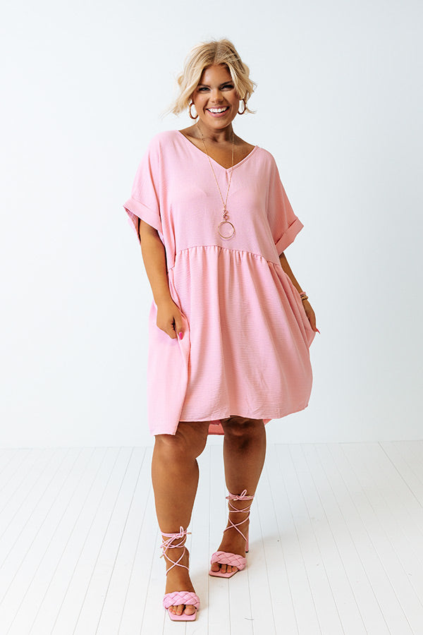 Be Yourself Babydoll Dress In Baby Pink Curves Image - 3
