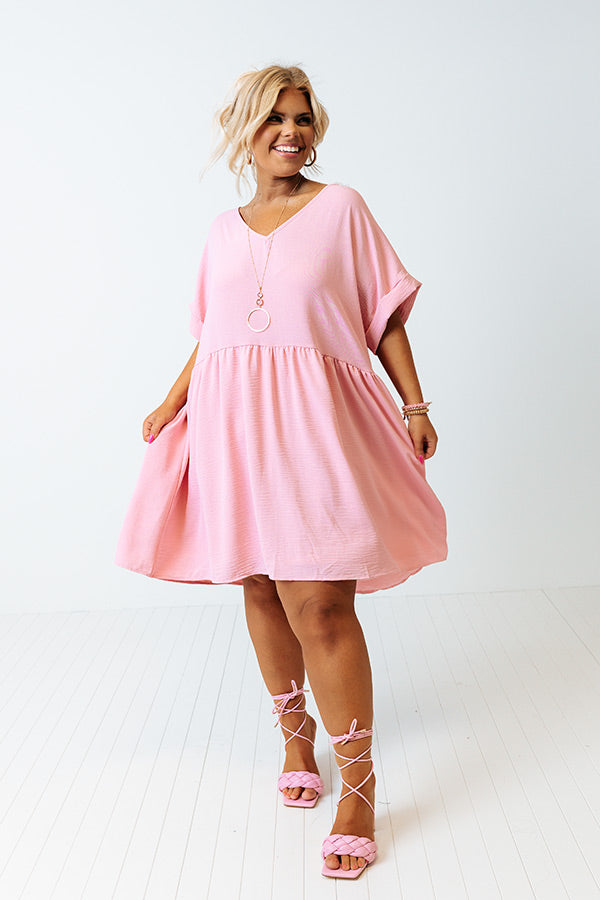 Be Yourself Babydoll Dress In Baby Pink Curves Image - 2