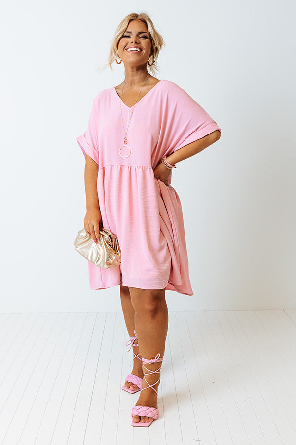 Be Yourself Babydoll Dress In Baby Pink Curves Image - 1