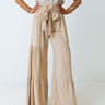 The Letha High Waist Pants In Light Beige Image - 1