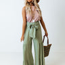 The Letha High Waist Pants In Sage Image - 1