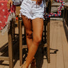 Just USA The Tyra Midrise Distressed Shorts in White Image - 1
