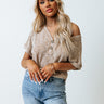 Seas The Moment Knit Top In Warm Taupe Image - 1