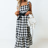 Around The Boardwalk Gingham Dress In Black Image - 1