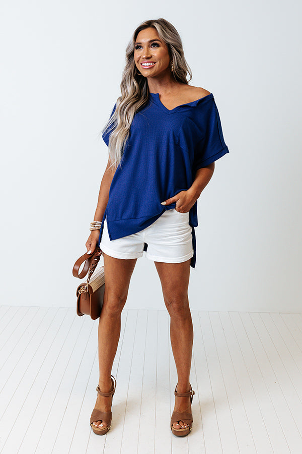 Neighborhood Hotspot Waffle Knit Tee In Royal Blue Image - 3