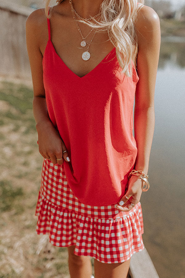 Stylish Vibes Shift Tank In Red Image - 4