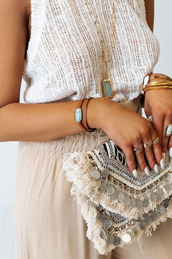 Kendra Scott Framed Dani Gold Wrap Bracelet in Sea Green Chrysocolla Image - 2