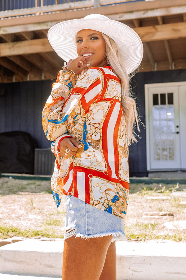 Malibu Mansion Tie Top In Tangerine Image - 3