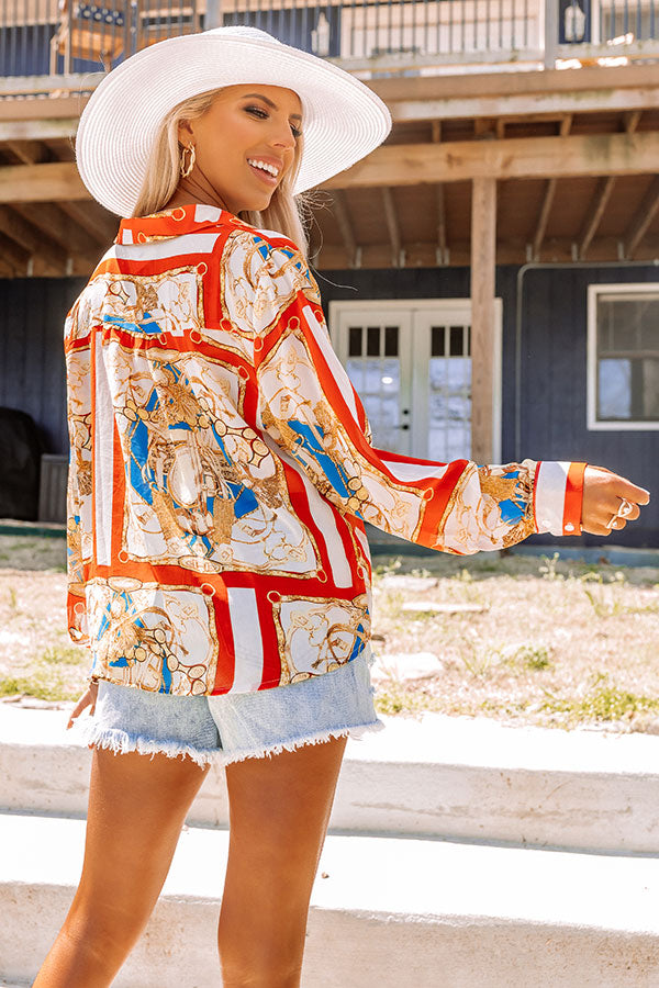 Malibu Mansion Tie Top In Tangerine Image - 4