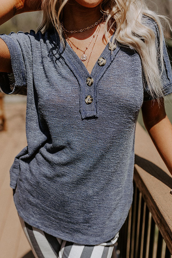 Seas The Moment Knit Top In Navy Image - 4