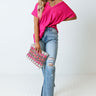 Neighborhood Hotspot Waffle Knit Tee In Hot Pink Image - 1