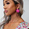 Quick To Smile Hoop Earrings In Hot Pink Image - 1